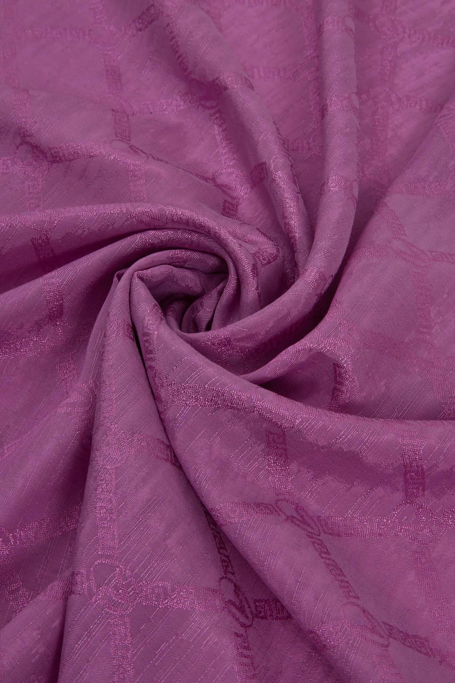 Valentino Orlandi Siena, Jakarlı Şal - Logo Desen - 08 - Fuşya