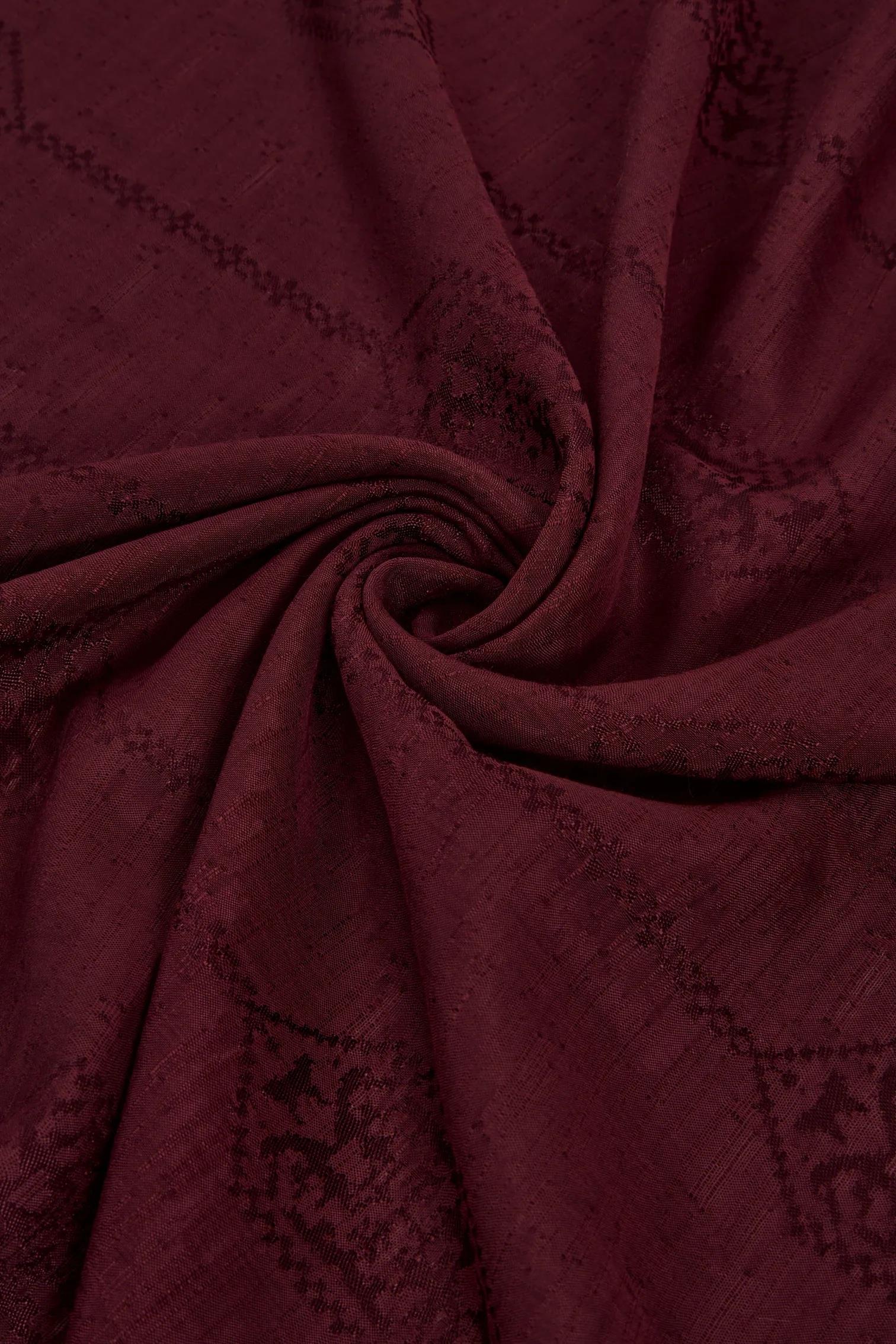 Valentino Orlandi Siena, Jakarlı Şal - Motif Desen - 05 - Bordo