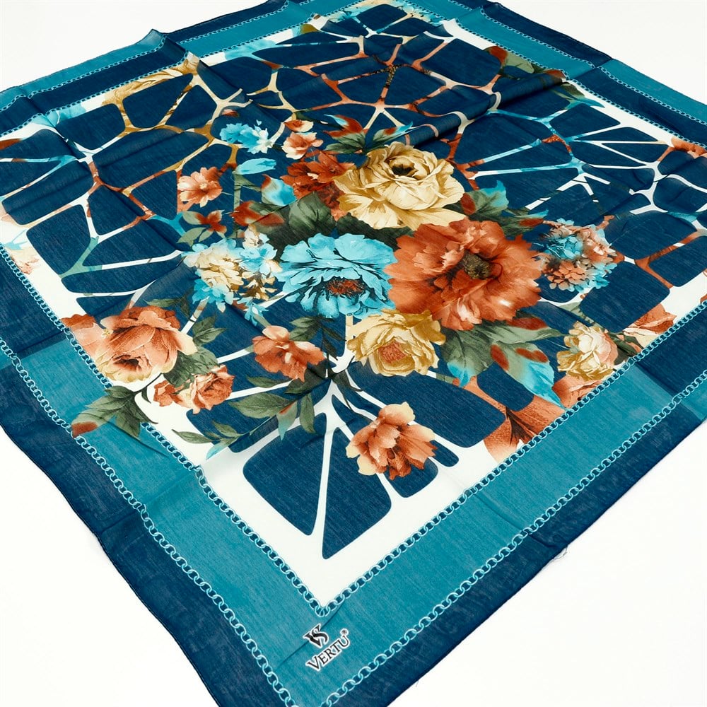 Vertu Çiçek Desenli Yazma 14 Yeşil