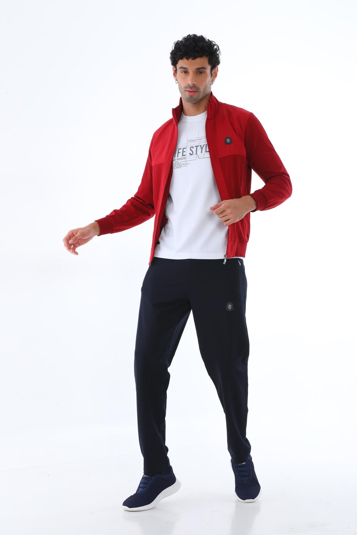 Erkek Dalgıç Kumaş Slim Fit Dar Paça Eşofman Takımı