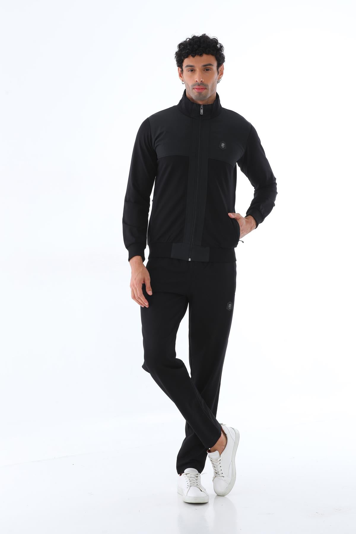 Erkek Dalgıç Kumaş Slim Fit Dar Paça Eşofman Takımı