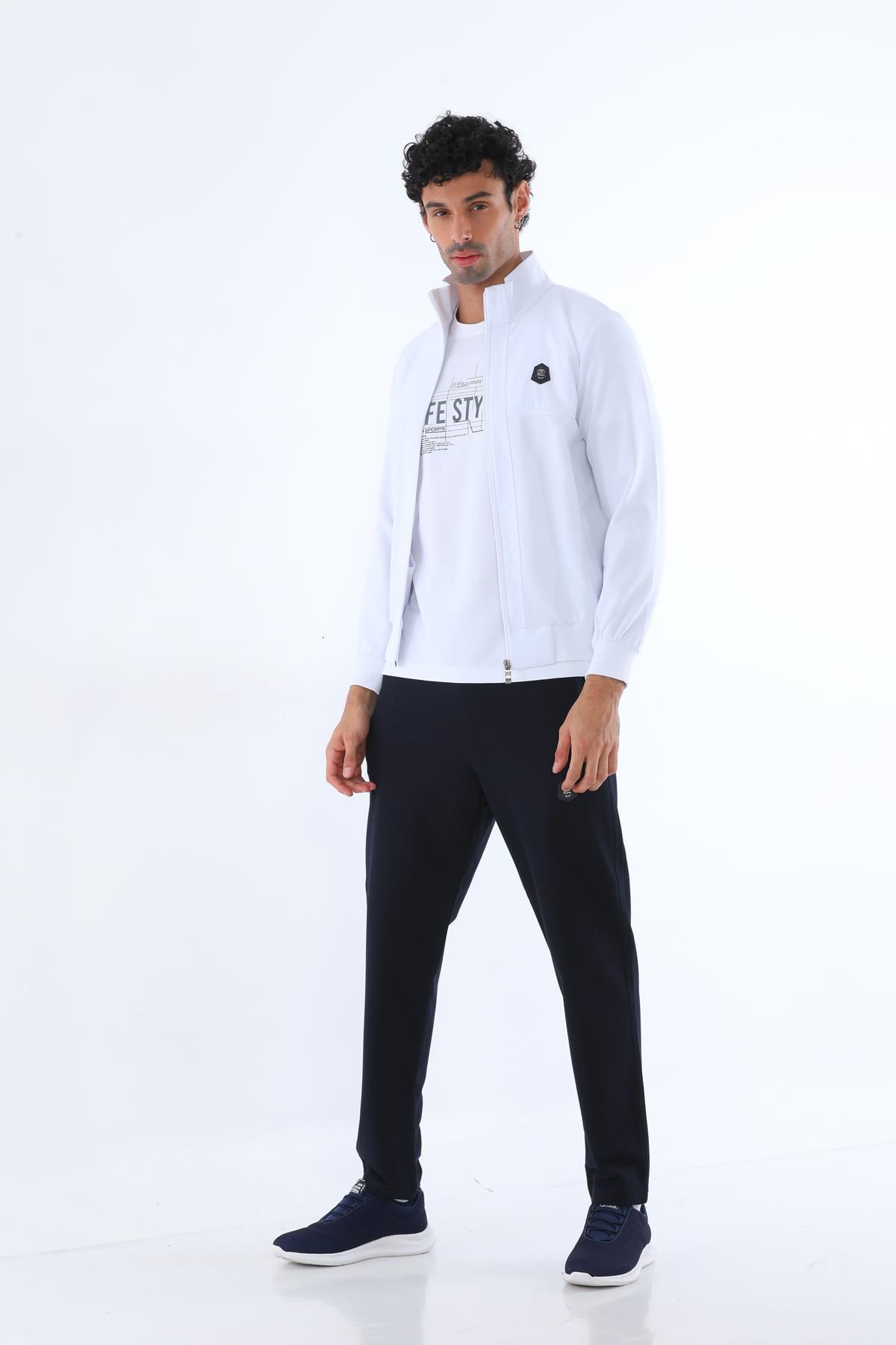 Erkek Dalgıç Kumaş Slim Fit Dar Paça Eşofman Takımı