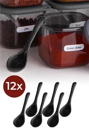 Vienev 12li Baharat Kaşığı Siyah