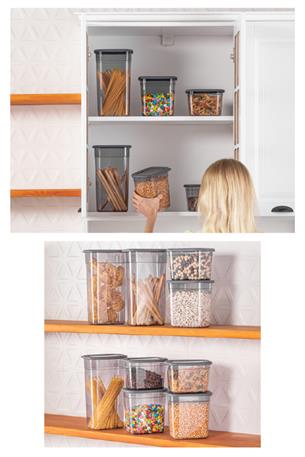 12li Set Poli Şeffaf Kapaklı Uzun Dikdörtgen Saklama Kabı 1,3 Litre