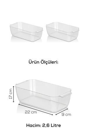 2li Set 2,6 Litre Freez Buzdolabı Düzenleyici Şeffaf