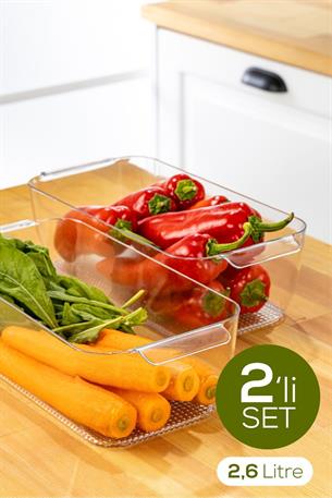 2li Set 2,6 Litre Freez Buzdolabı Düzenleyici Şeffaf