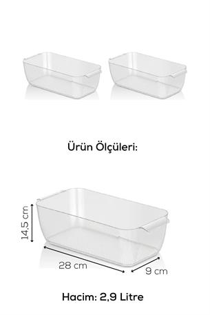 2li Set 2,9 Litre Freez Buzdolabı Düzenleyici Şeffaf