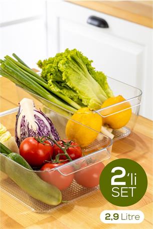 2li Set 2,9 Litre Freez Buzdolabı Düzenleyici Şeffaf