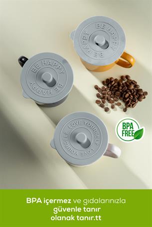 3 Adet Silikon Isı Koruyucu Bardak Kapağı Mavi