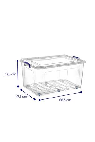 3lü 80 Lt Clear Box Saklama Kutusu