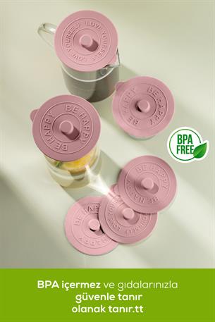 6 Adet Silikon Isı Koruyucu Bardak Kapağı Pembe