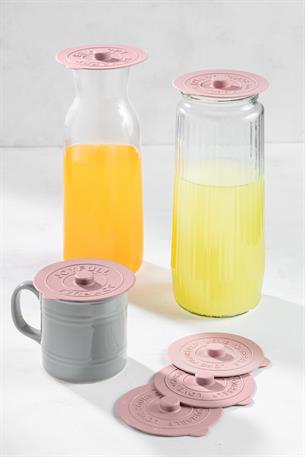 6 Adet Silikon Isı Koruyucu Bardak Kapağı Pembe