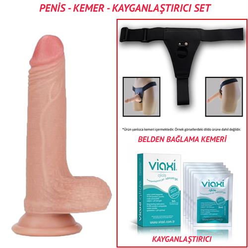 Belden Bağlamalı Nature Yeni Nesil Teknolojik Penis Realistik Anal Dildo 18 cm (Ürün kodu: LK652BT)
