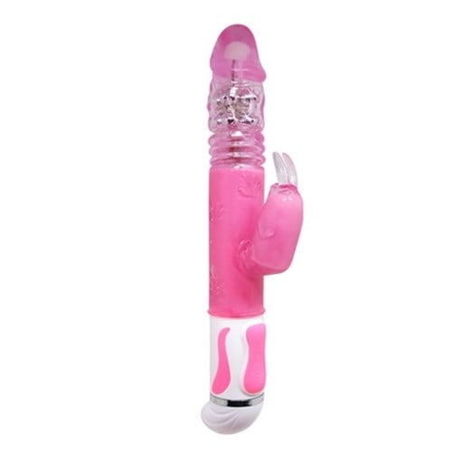 Oynar Başlı Klitoris Uyarıcılı Teknolojik Tavşan Vibratör Penis (Ürün Kodu: T6303)