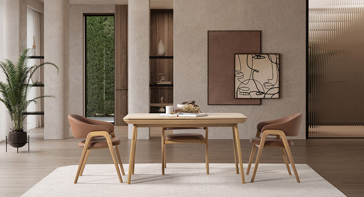 BALTİMORE MEŞE MASA TAKIMI