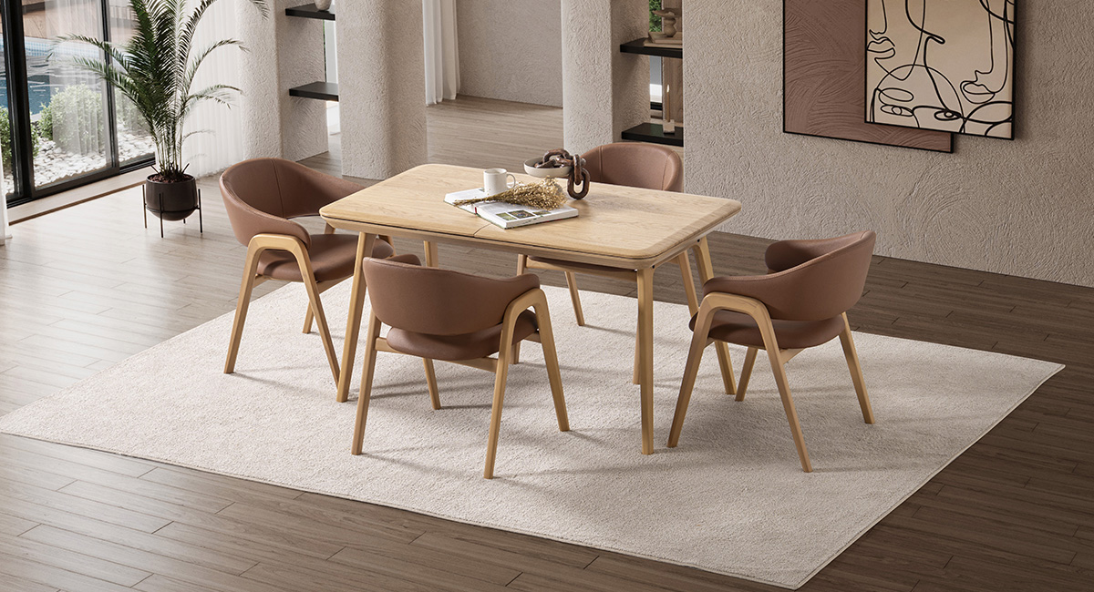 BALTİMORE MEŞE MASA TAKIMI