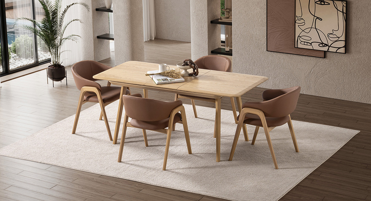 BALTİMORE MEŞE MASA TAKIMI