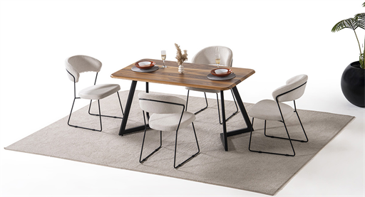 GLORİA SİYAH MASA TAKIMI