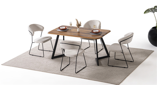 GLORİA SİYAH MASA TAKIMI