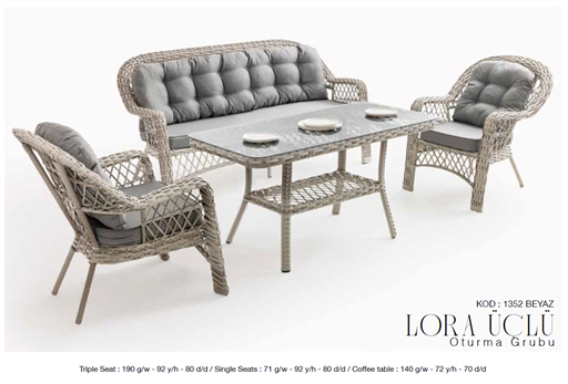 LORA ÜÇLÜ BAHÇE TAKIMI