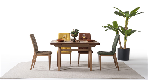 LUCCA CEVİZ MASA TAKIMI