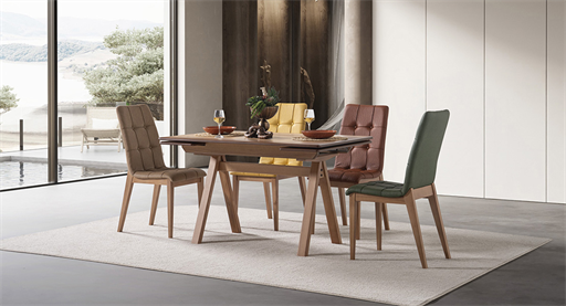 LUCCA CEVİZ MASA TAKIMI