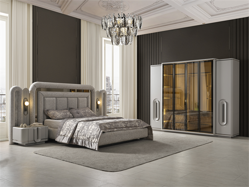 PRADA SİS GRİ YATAK ODASI TAKIMI