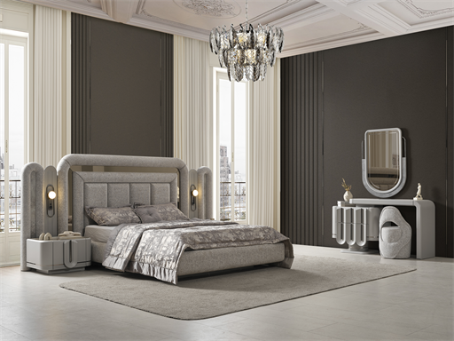 PRADA SİS GRİ YATAK ODASI TAKIMI