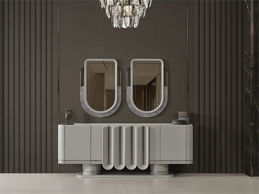 PRADA SİS GRİ YEMEK ODASI TAKIMI