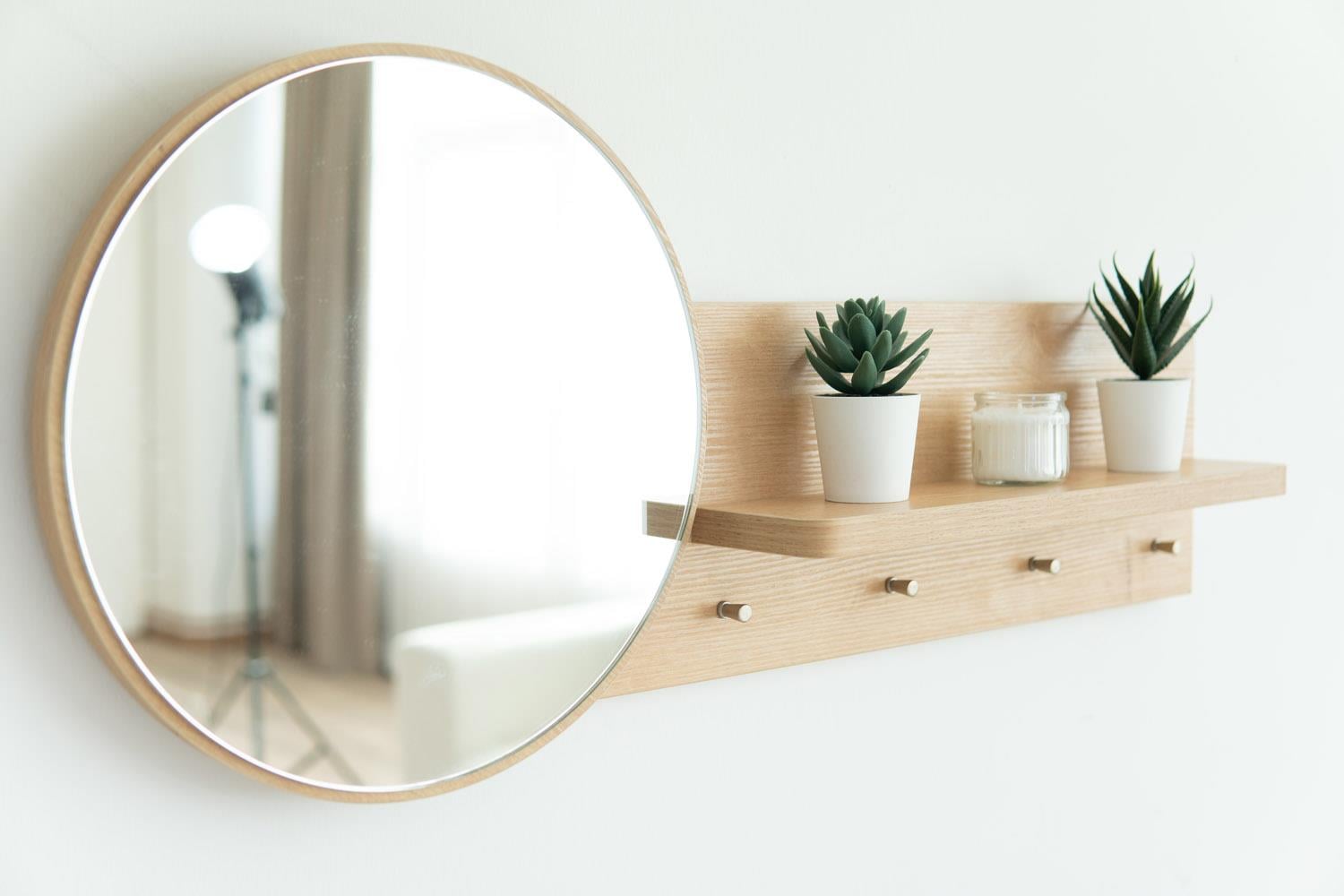  Arven Askılıklı Aynalı Raf 