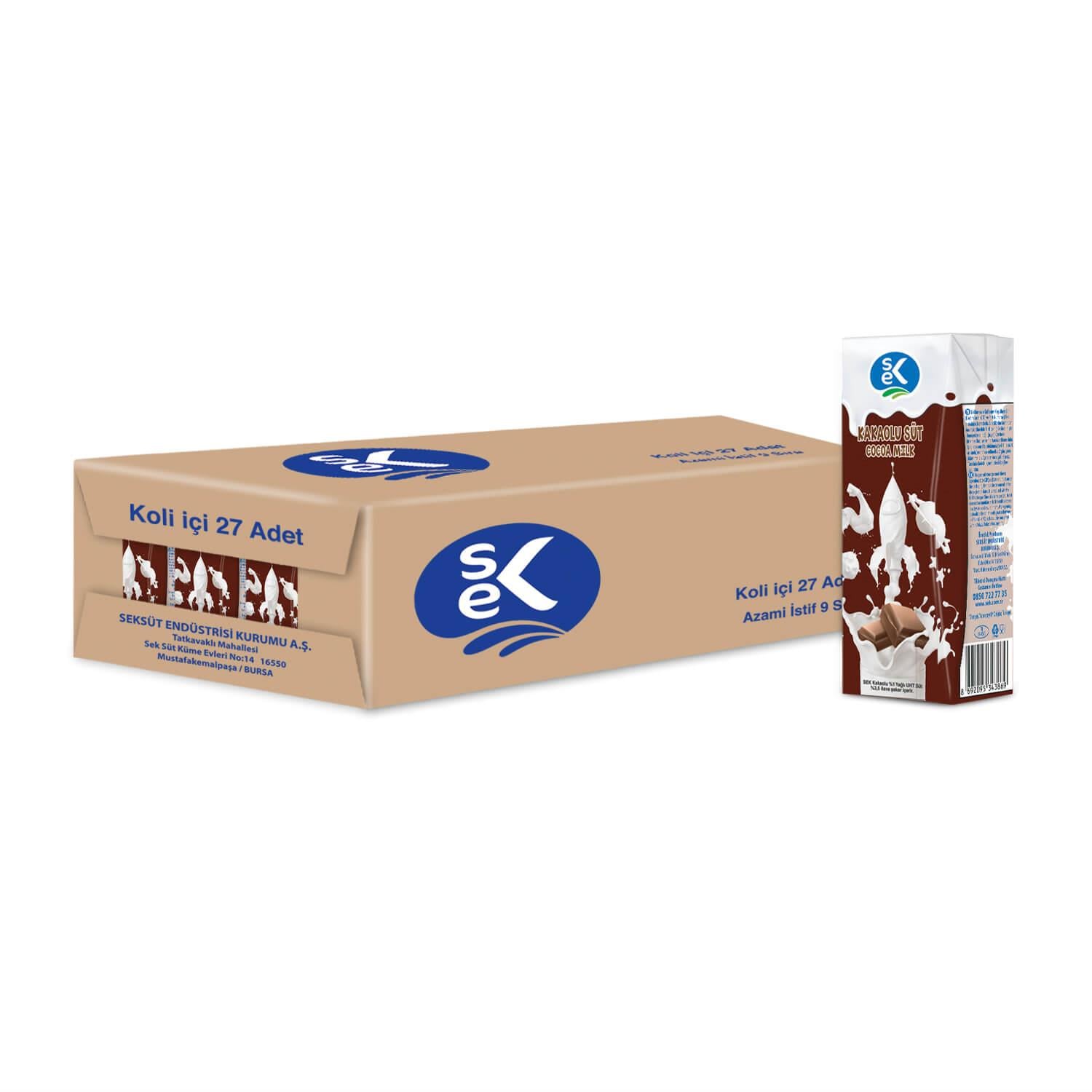 SEK %1 Yağlı Kakaolu Süt 180 ML x 27