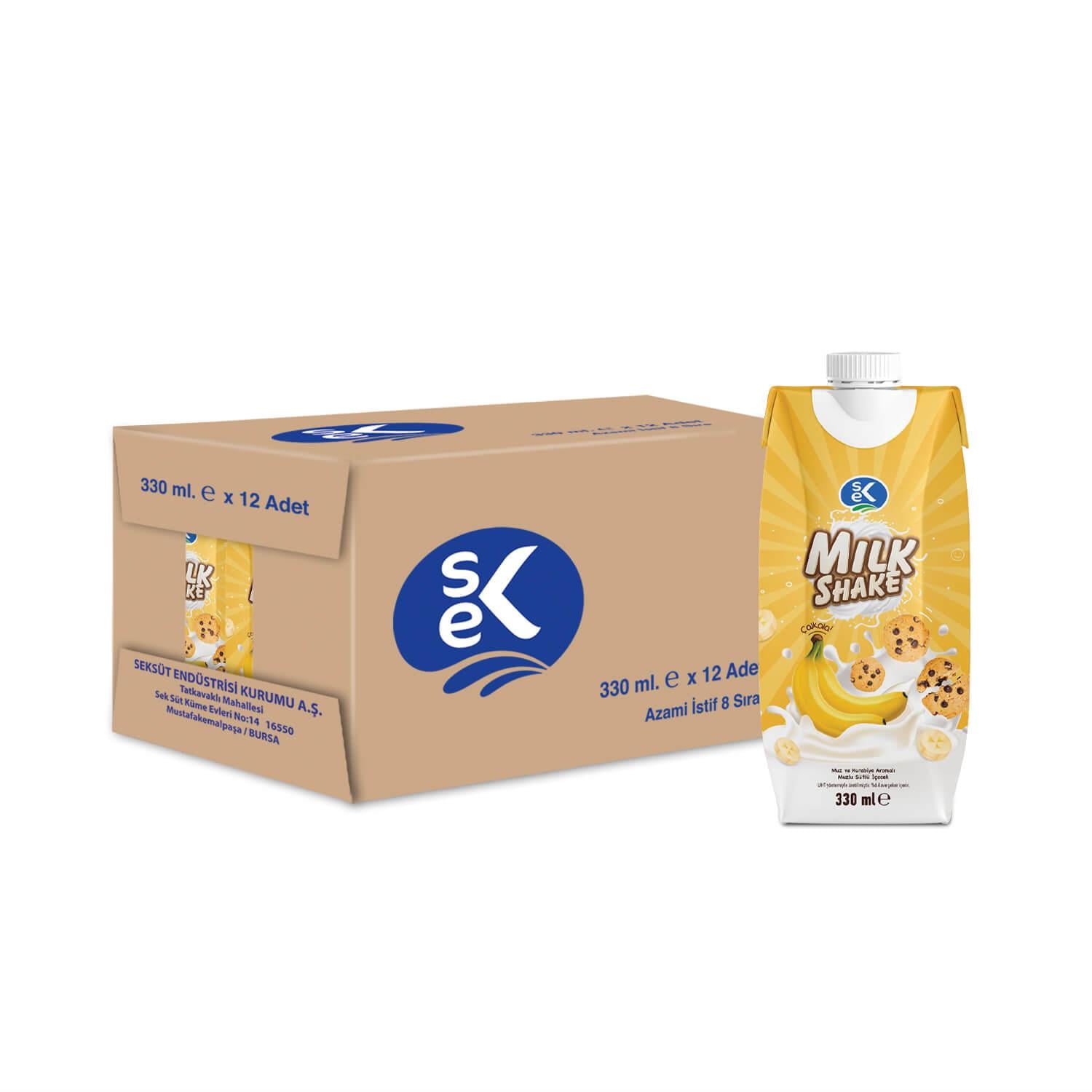 SEK Muz ve Kurabiye Aromalı Milkshake 330 ML X 12