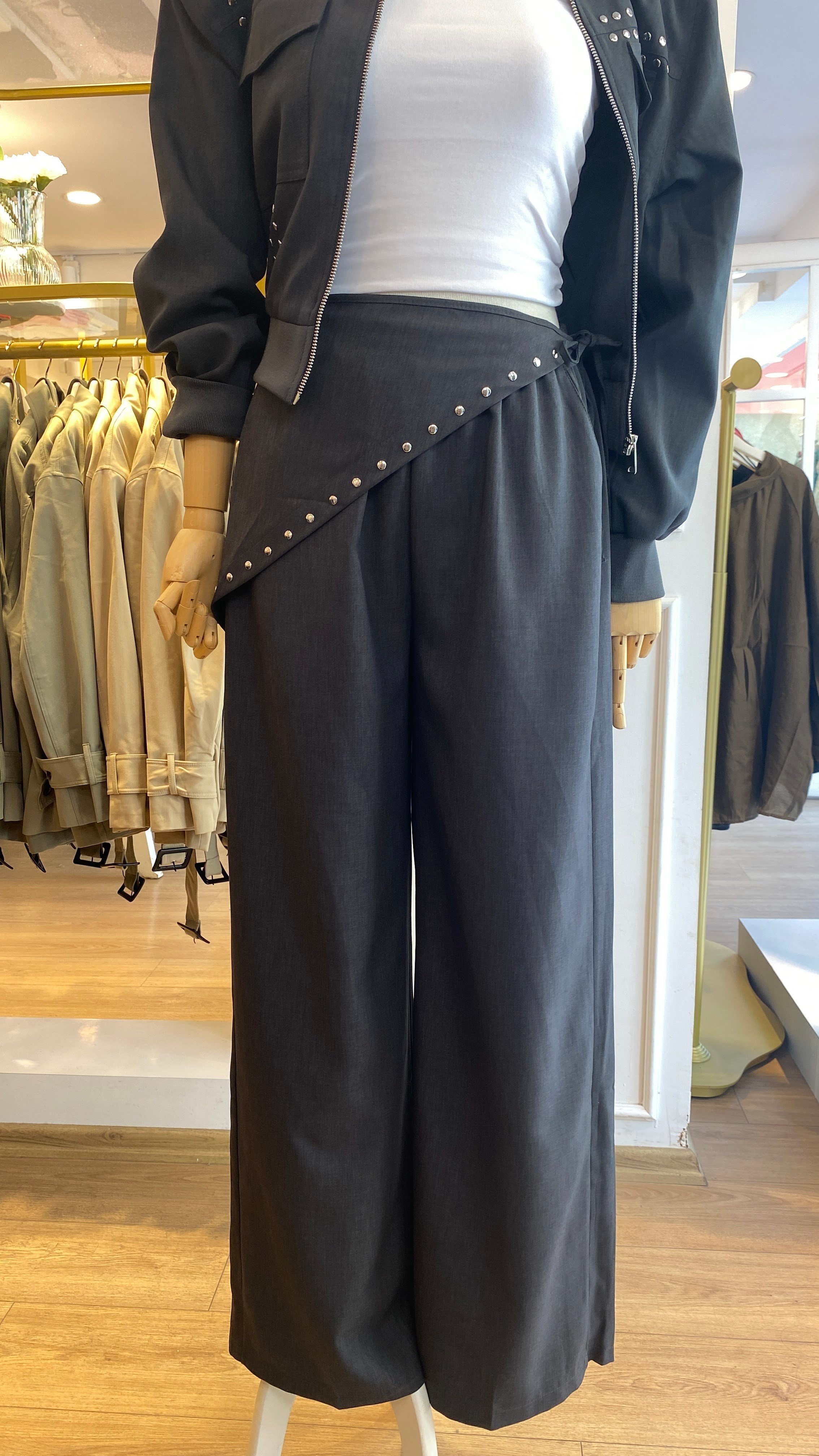 Fularlı Troklu Pantolon