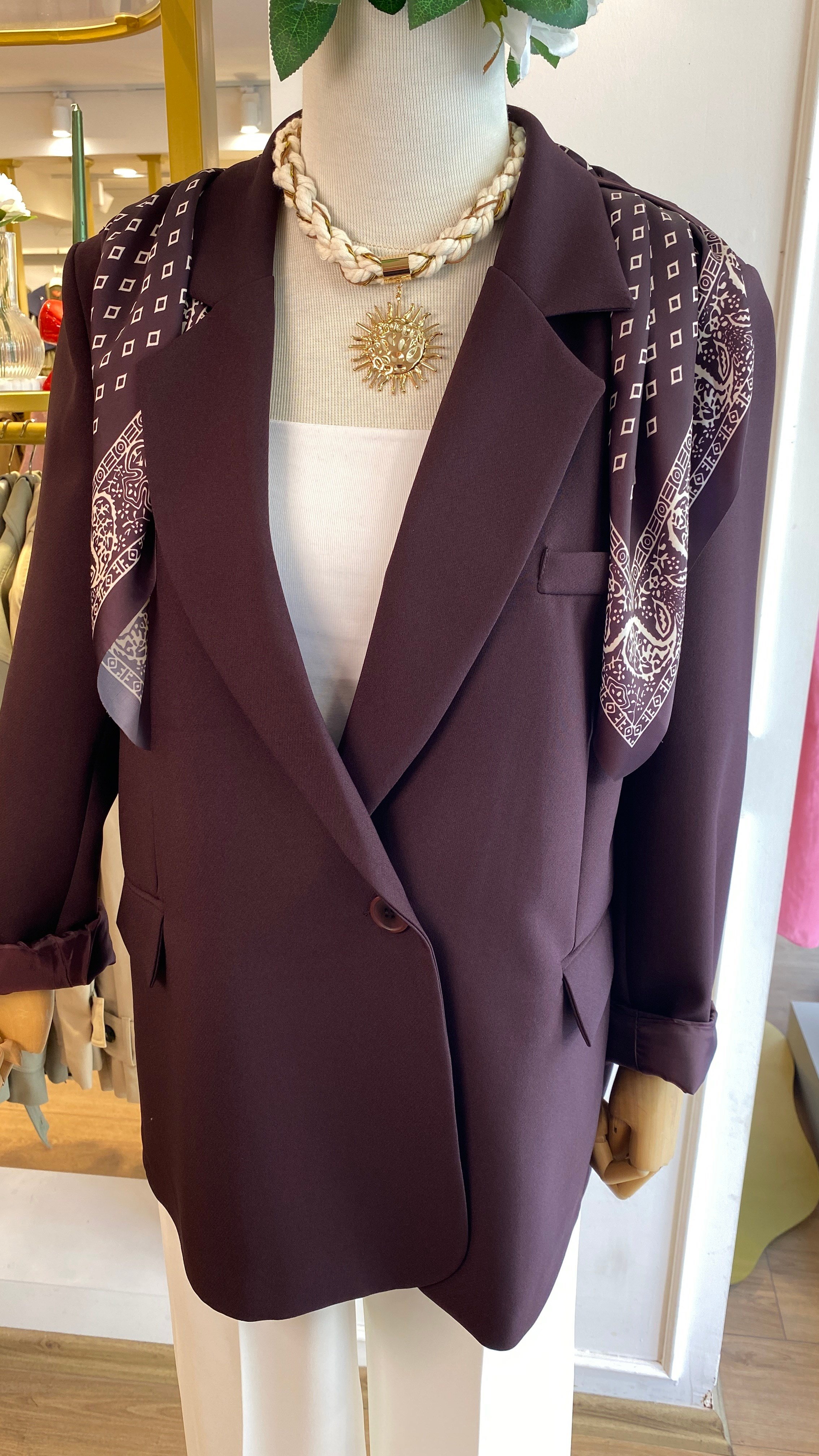 FULAR DETAYLI BLAZER CEKET