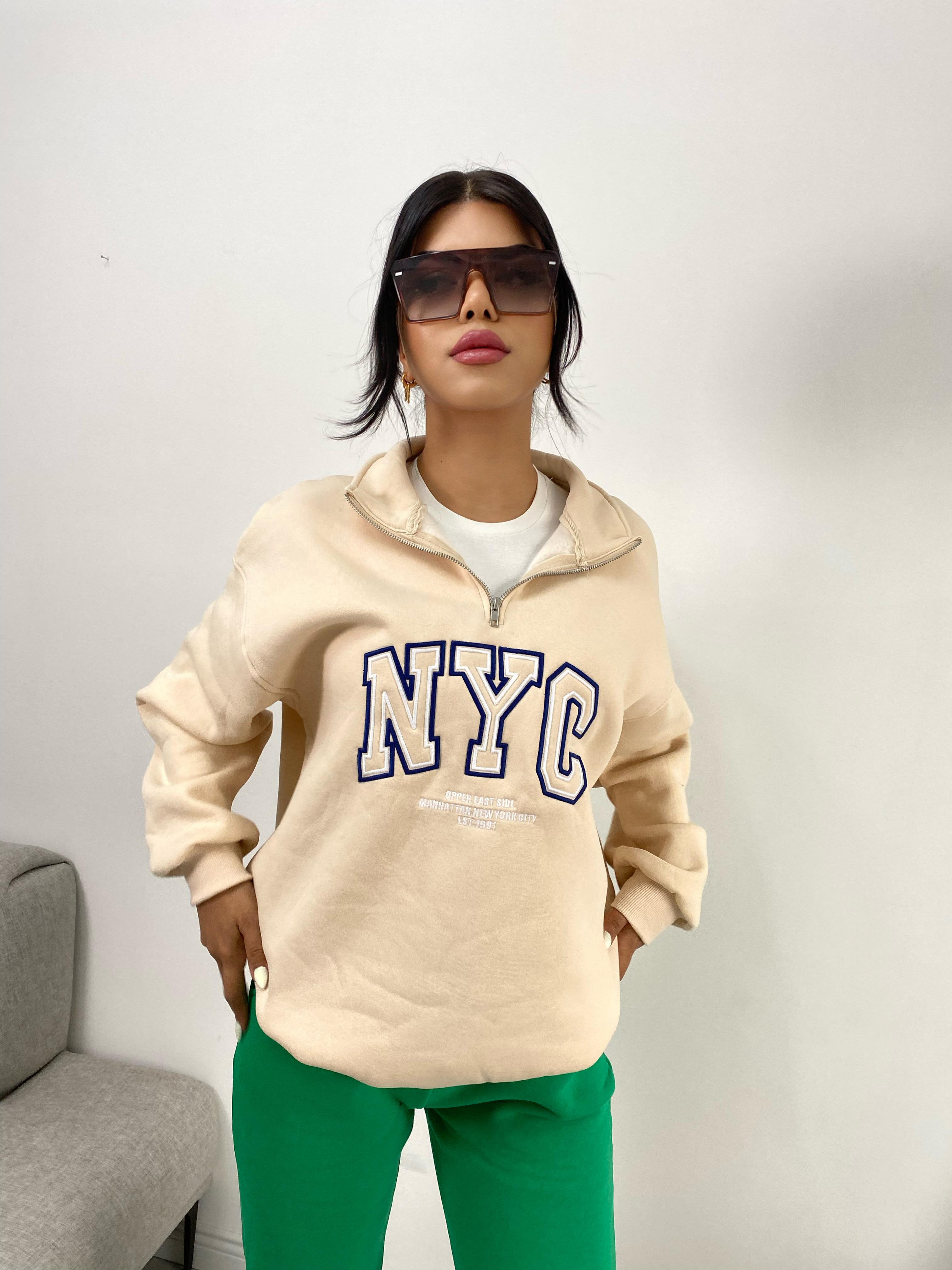 İçi Polarlı Baskılı Sweatshirt