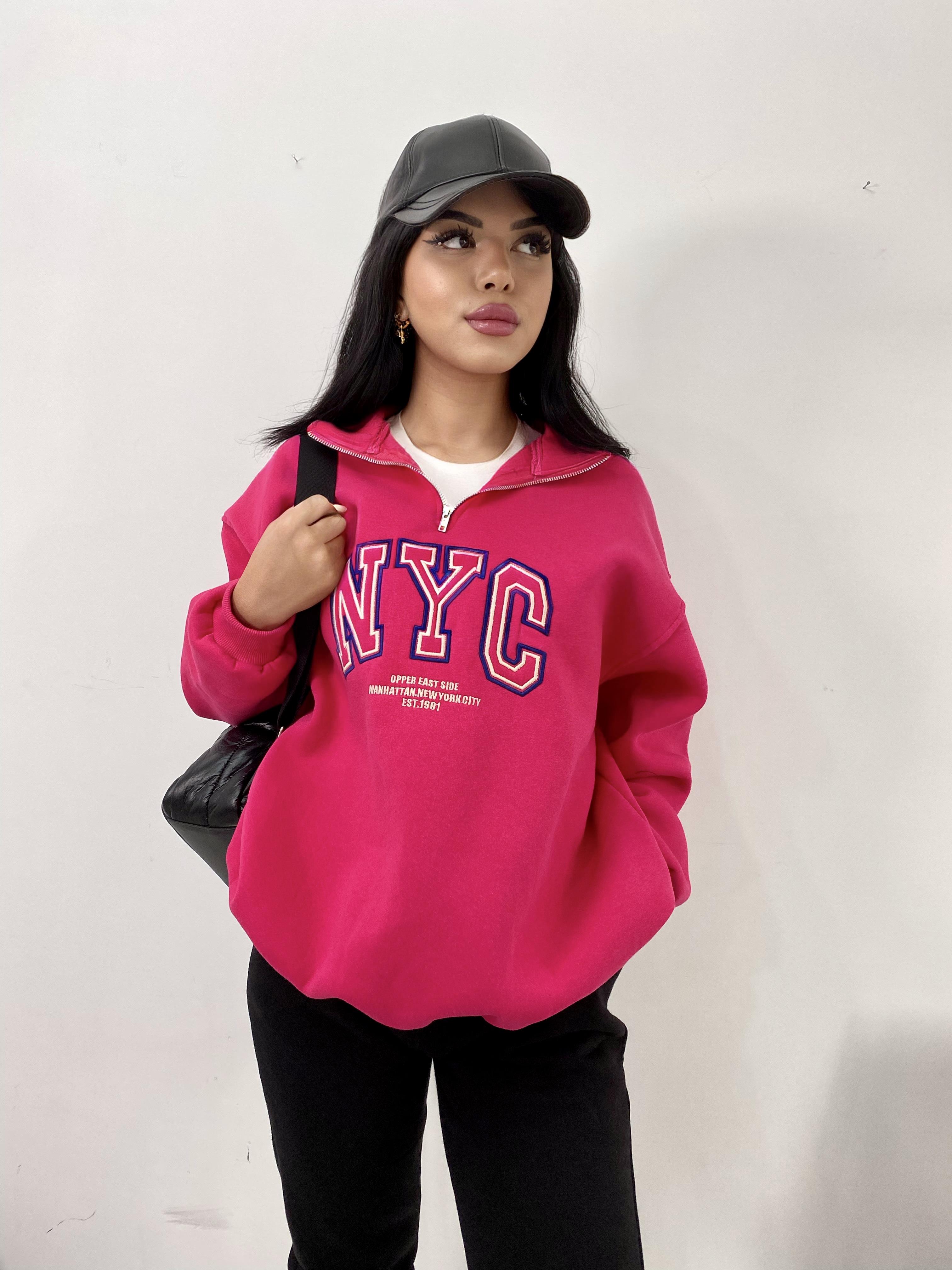 İçi Polarlı Baskılı Sweatshirt