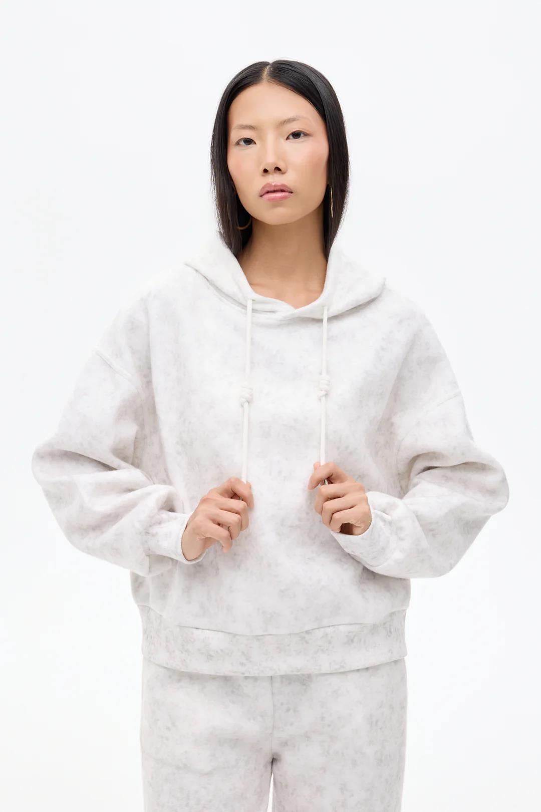 Kapüşonlu Yıkama Efektli Oversize Sweatshirt
