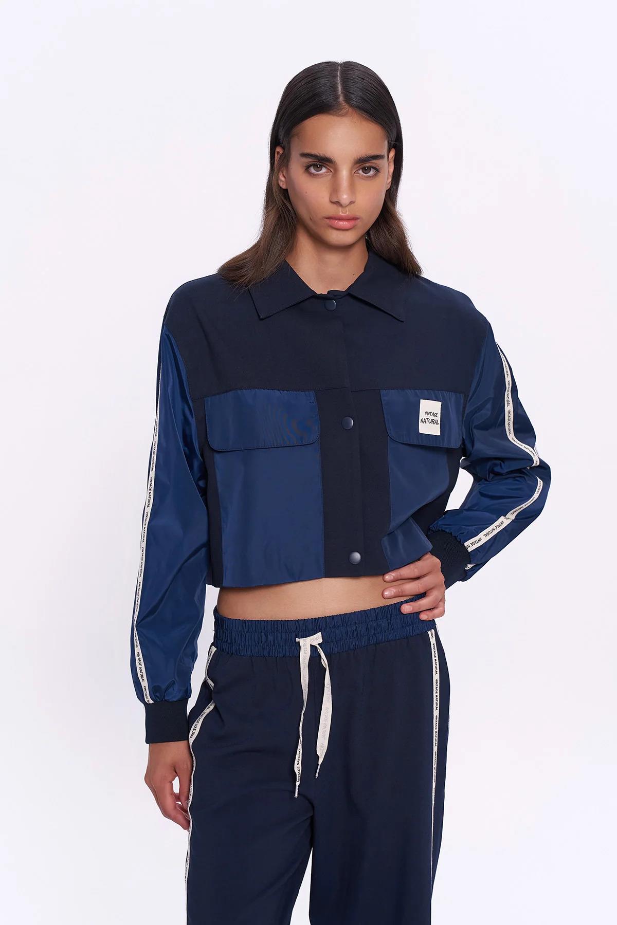 Kumaş Matchli Etiket Detaylı Ceke