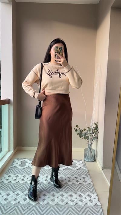 İNFİNİTY YAZI DETAYLI CROP SWEAT