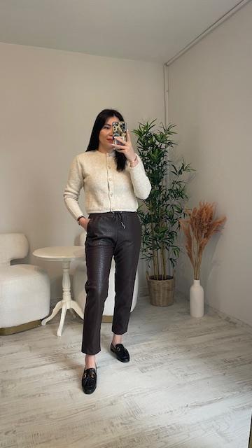 TİMSAH DESEN SUNİ DERİ PANTALON