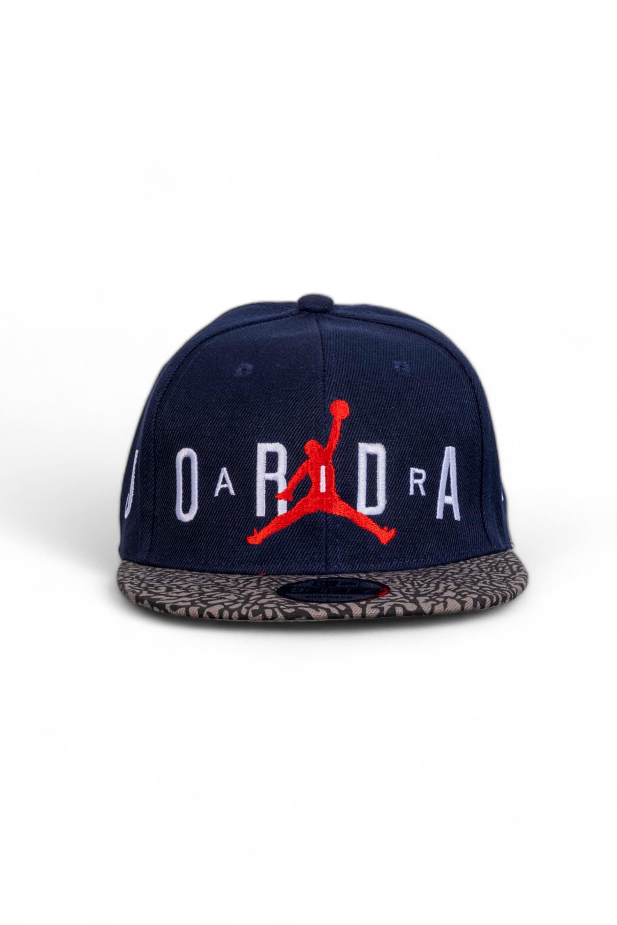 Lacivert Renk Beyaz Nakış Jordan Basketbol Snapback Şapka