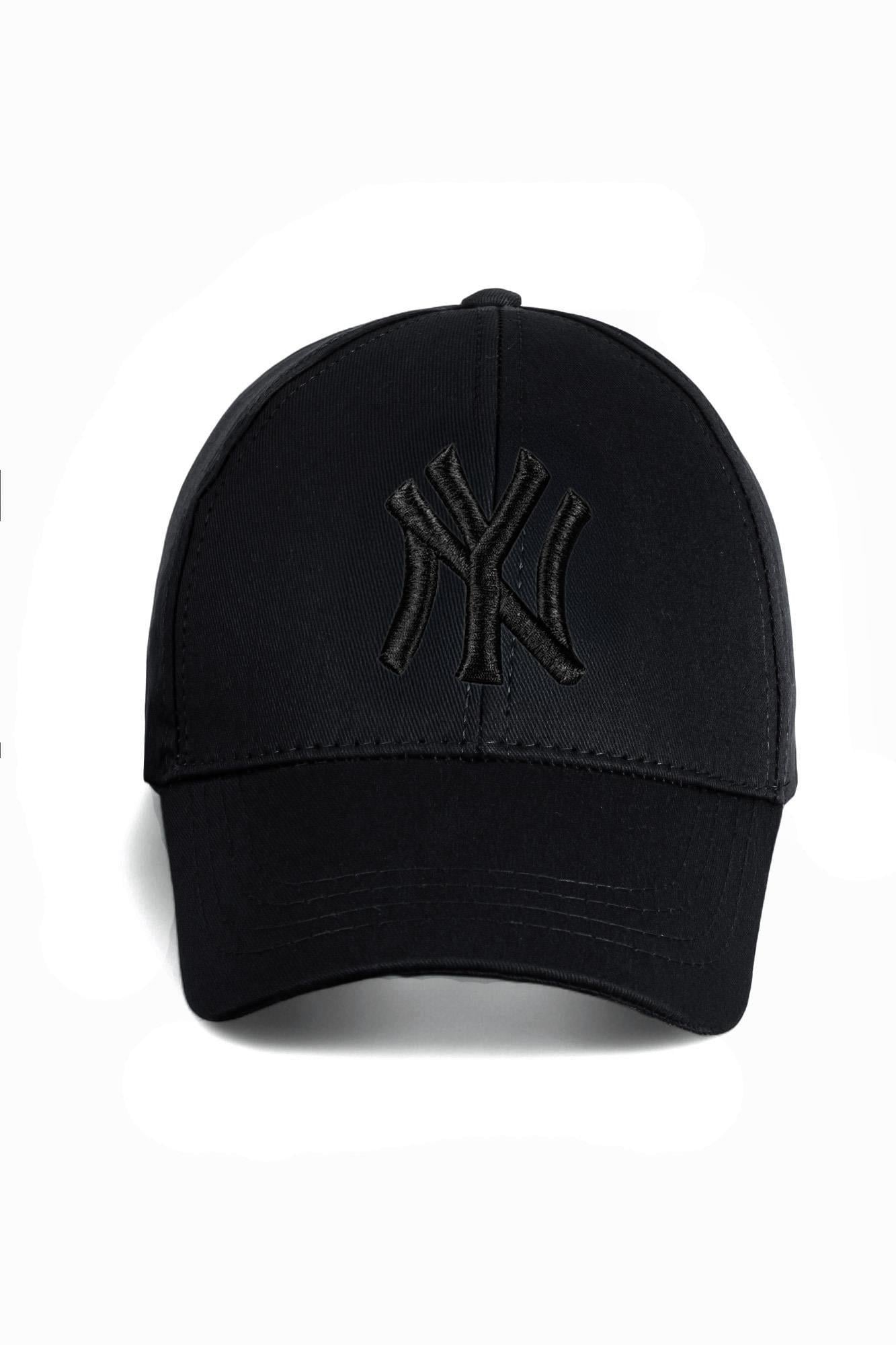 Unisex Siyah Renk Siyah Logo Beyzbol Ny New York Şapka