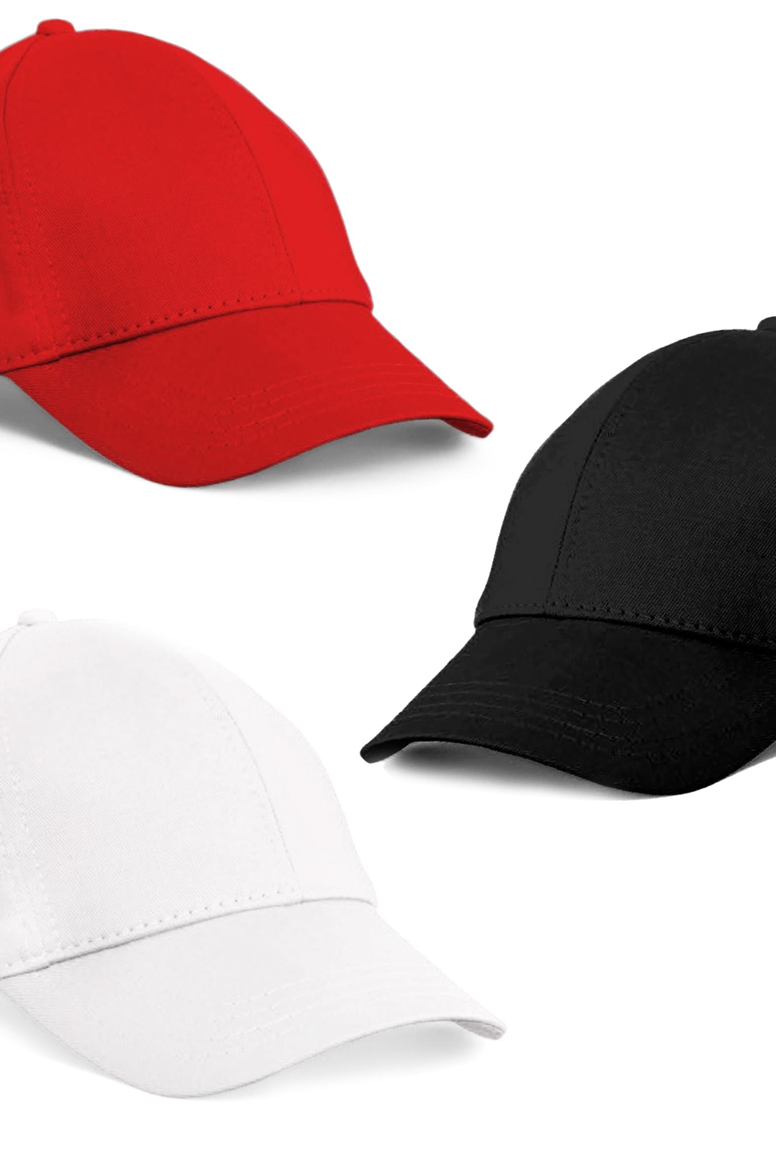  Unisex 3'lü Set Kırmızı,Beyaz ve Siyah  Renk Beyzbol Şapka