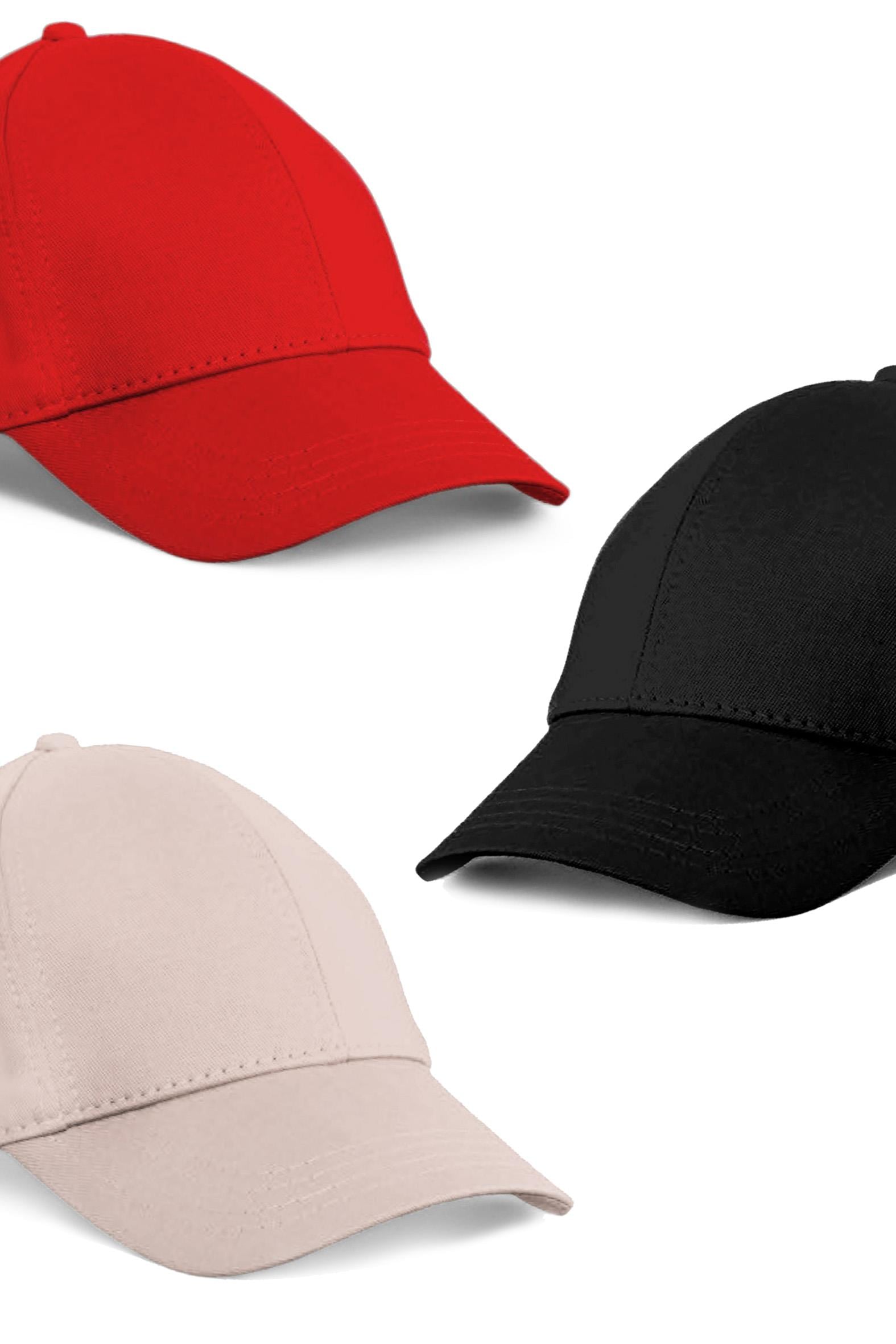  Unisex 3'lü Set Kırmızı,Taş ve Siyah Renk Beyzbol Şapka