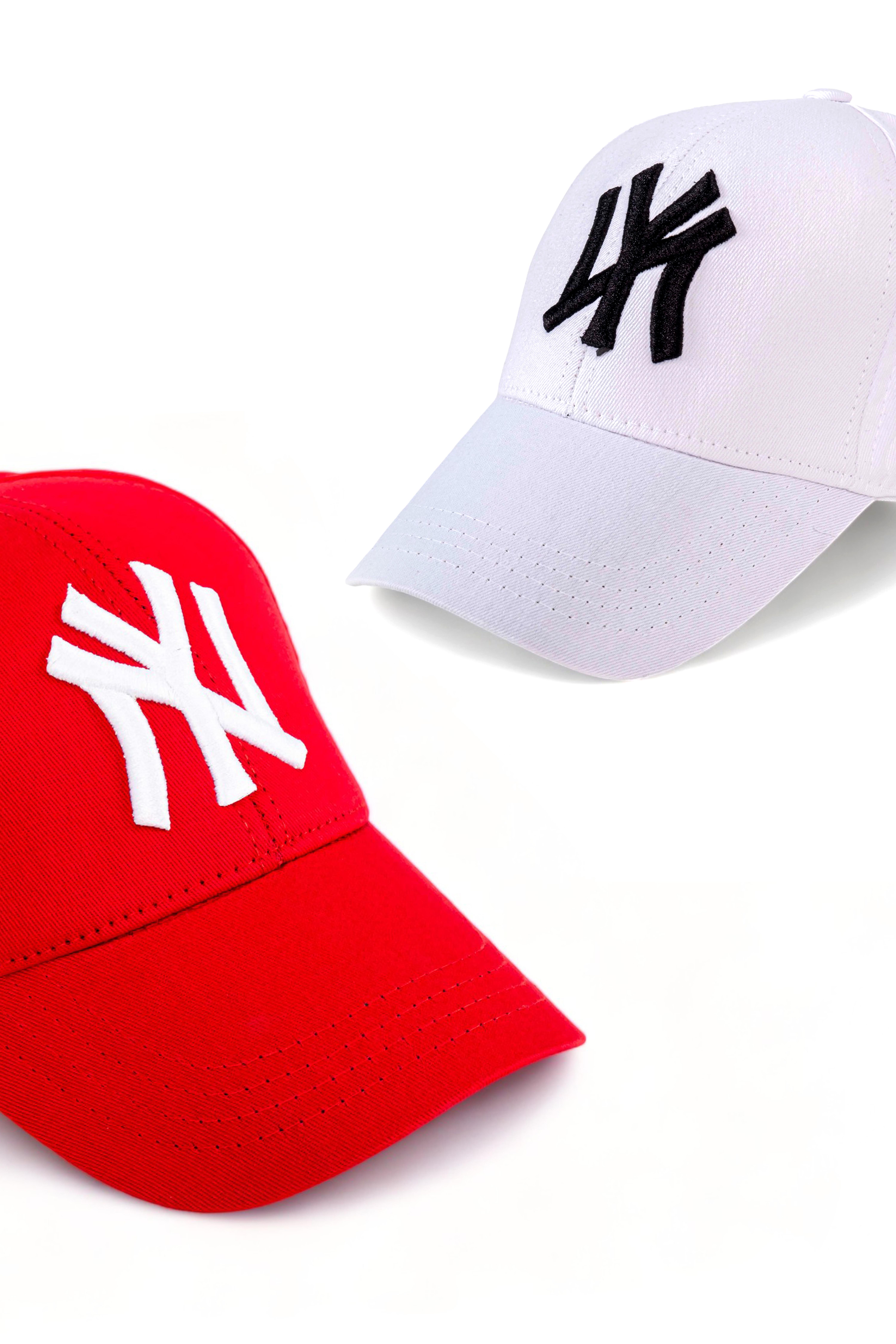 Unisex 2'li Set  Kırmızı ve Beyaz Ny New York Beyz