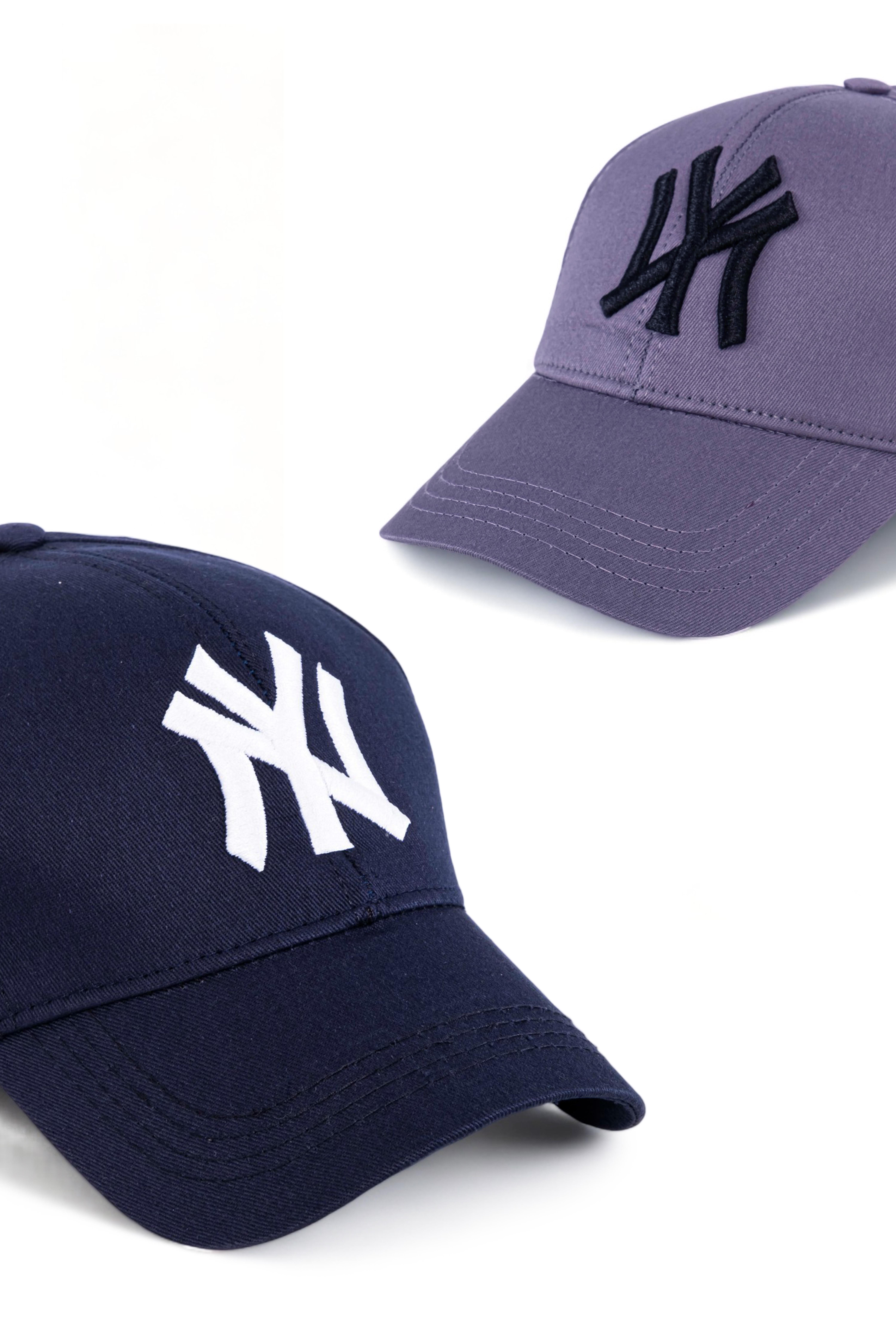 Unisex 2'li Set Lacivert ve Gri Ny New York Beyzbol Şapka