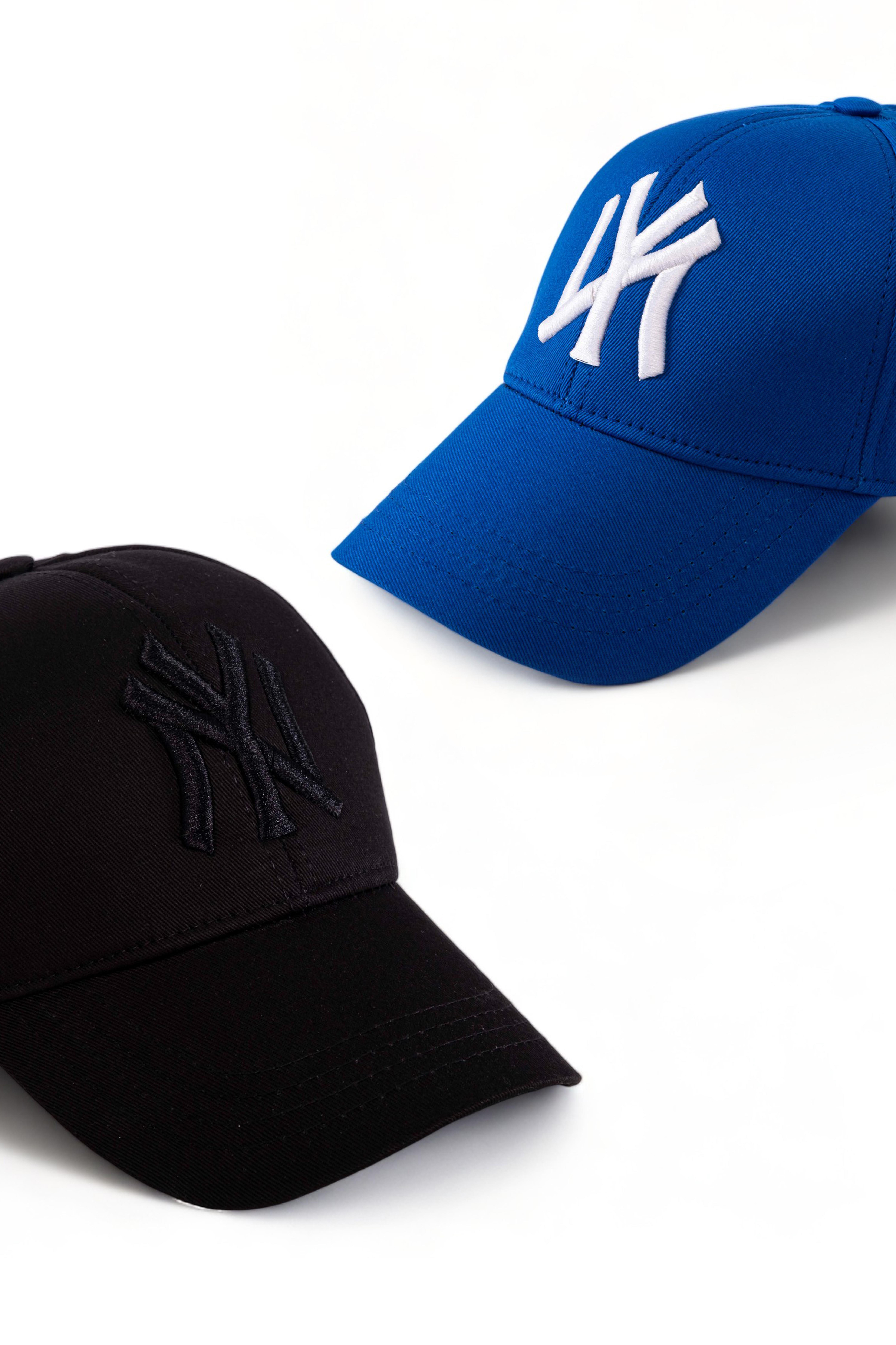 Unisex 2'li Set Siyah ve Saxs Mavisi Ny New York Beyzbol Şapka