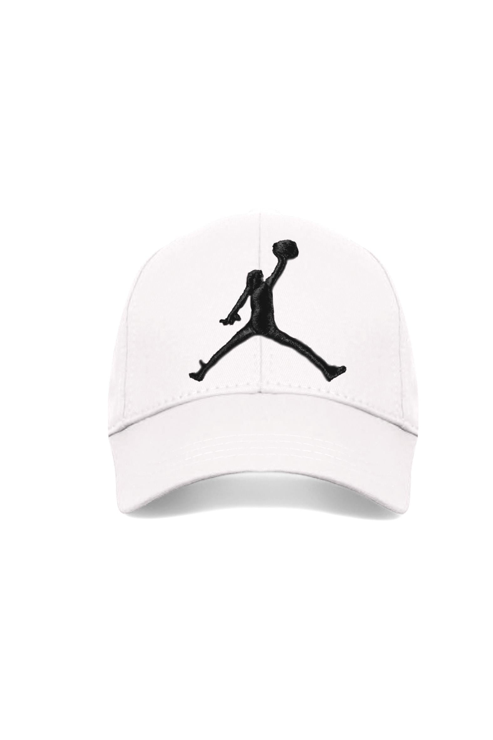 Unisex Beyaz Renk Siyah Logo Beyzbol Jordan Şapka