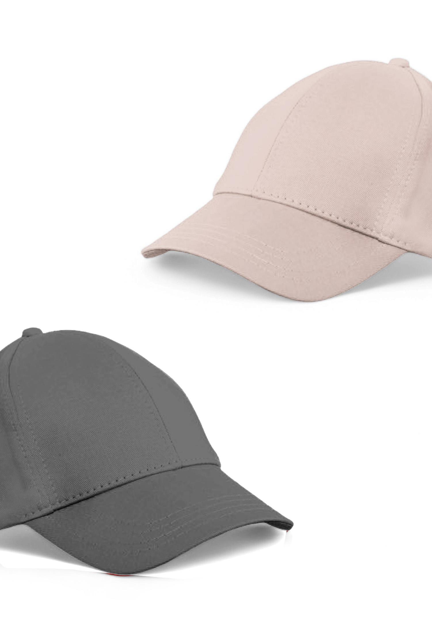 Unisex Gri ve Taş Rengi  2'li  Beyzbol  Şapka Seti