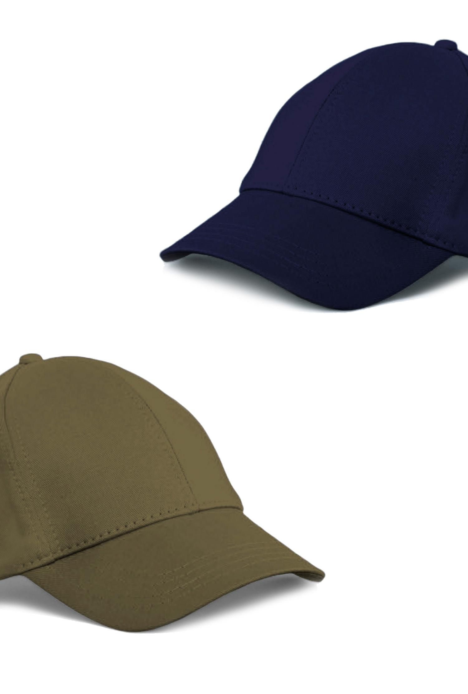 Unisex Haki ve Lacivert Rengi  2'li  Beyzbol  Şapka Seti